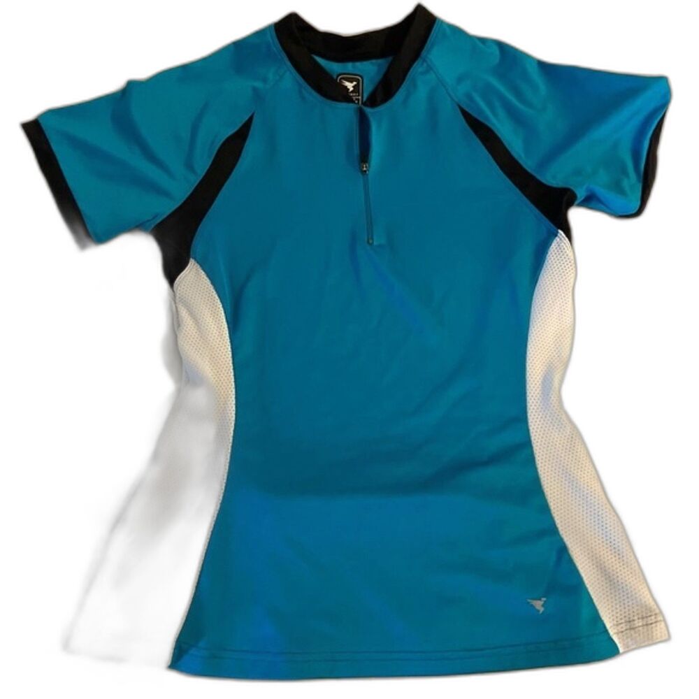 Women Athlete Athletic Road Bike Insport Cycling Jersey Teal Black Size Med